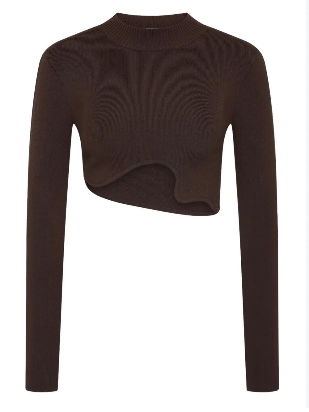 Christopher Esber Maparadita Cutout Long Sleeve Top in Brown Size XS